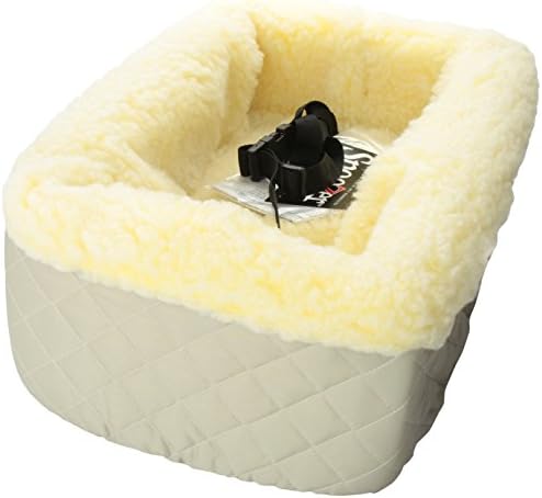 Console Pet Car Seat Cream Fur， Large， Grey