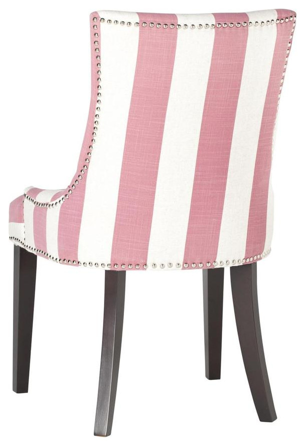 De De 19  x27 x27h Awning Stripes Dining Chair set of 2 Silver Nail Heads Pink   Contemporary   Dining Chairs   by Peachtree Fine Furniture  Houzz