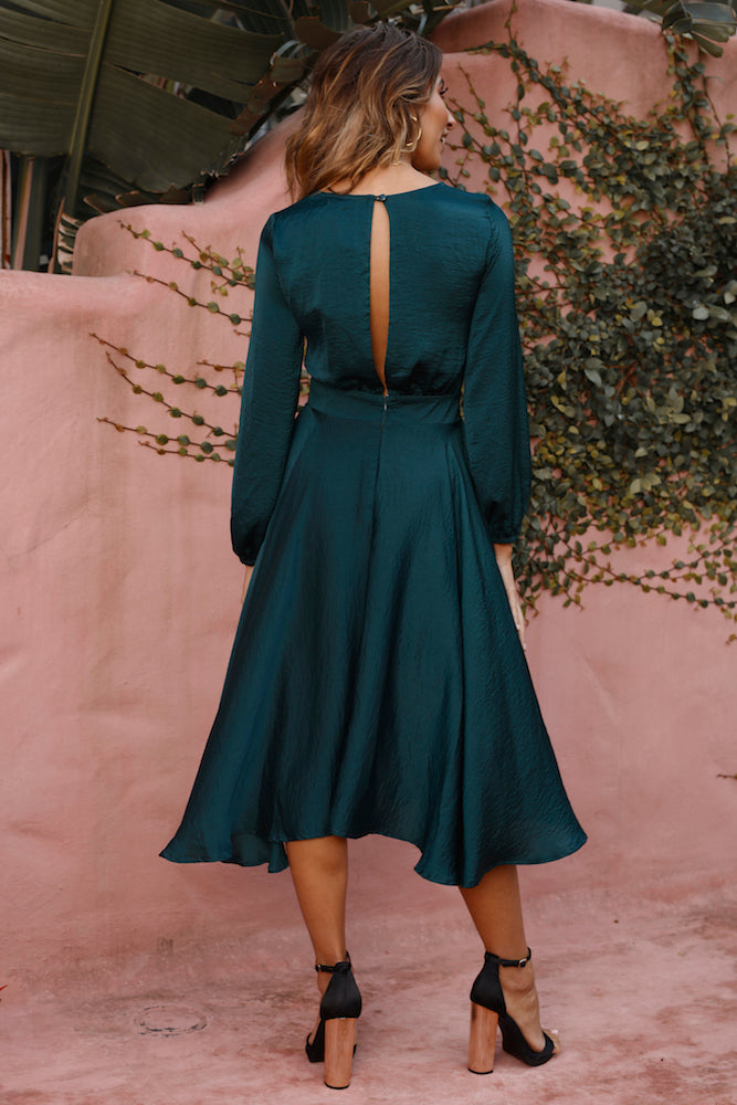 Nothing Without You Midi Dress Forest Green