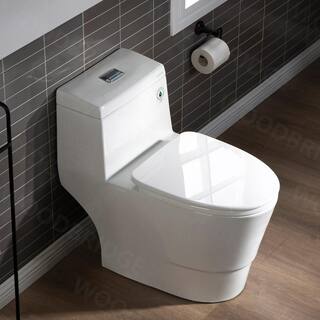 WOODBRIDGE 1-Piece 1.01.6 Gallons Per Flush (GPF) High Efficiency Dual Flush Elongated Toilet in White Seat Included HB0940