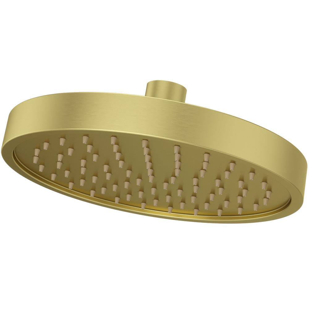 Pfister Contempra 1-Spray 6.88 in. Single Wall Mount Fixed Rain Shower Head in Brushed Gold 973241BG