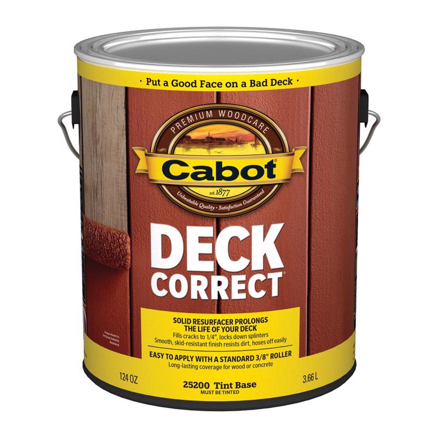 Cabot DeckCorrect Solid Tintable Tint Base Water-Based Acrylic Deck Stain 1 gal