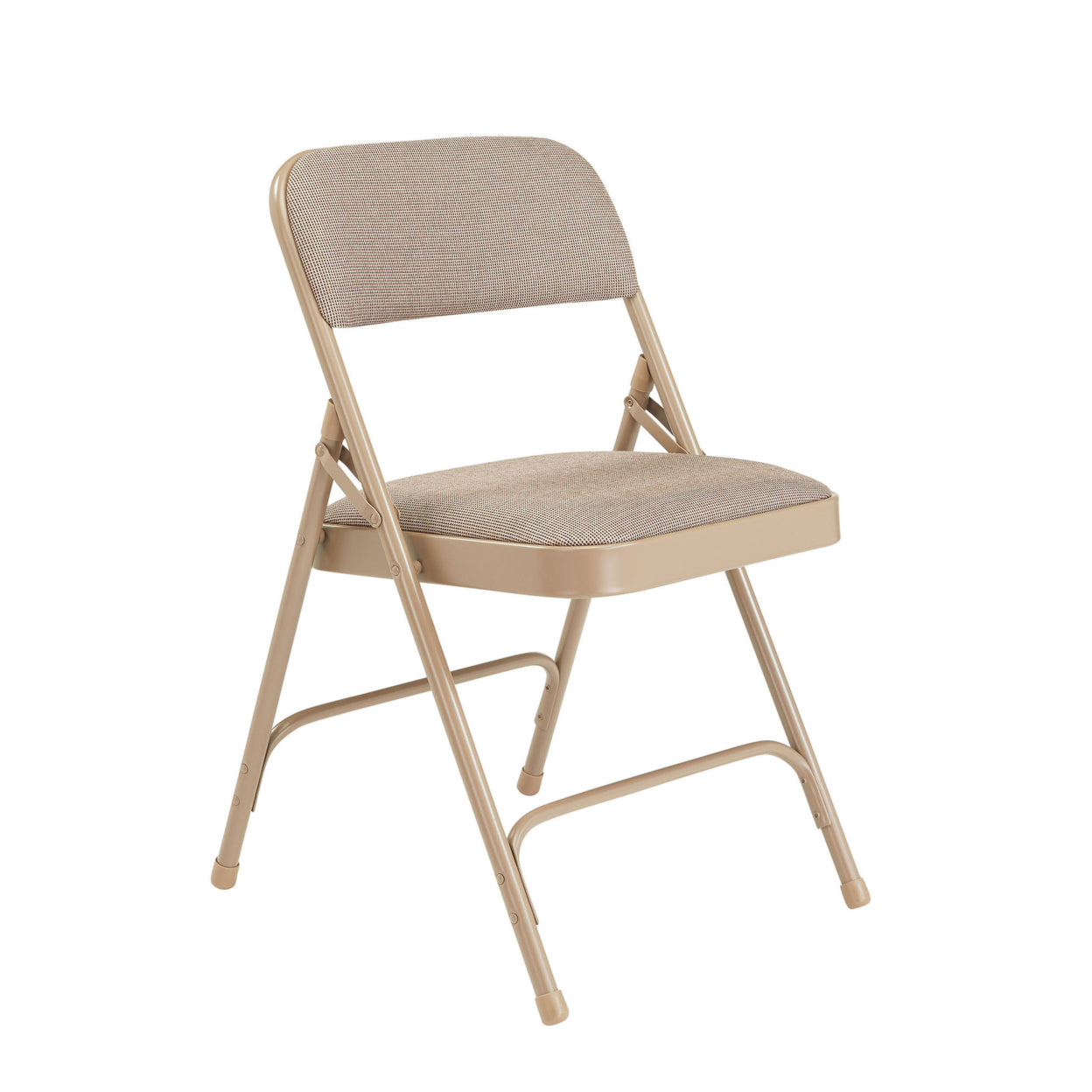 (Pack of 4) NPS 2200 Series Fabric Upholstered Double Hinge Premium Folding Chair, Caf Beige