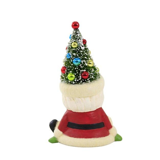 Bethany Lowe Retro Santa Seated With Tree Hat One Figurine 5 5 Inches Christmas Figurine Sisal Tl2371 Polyresin Multicolored