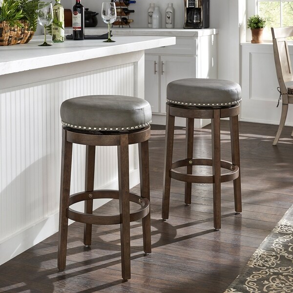 Westby Vinyl Backless Swivel Stools (Set of 2) by iNSPIRE Q Classic