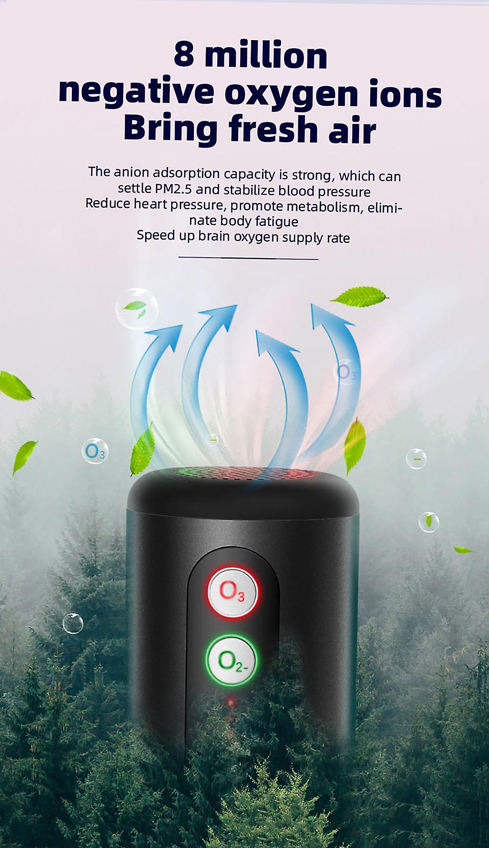 Air Purifier For  Car Home Or Office Anion And Ozone Two Mode Usb Charge Ultra Quiet  Pet Smell And Smoke Odor Eliminator Rose Red