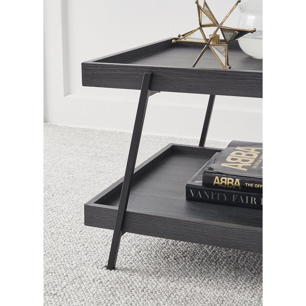 Yarlow Black Coffee Table - 2 Tier