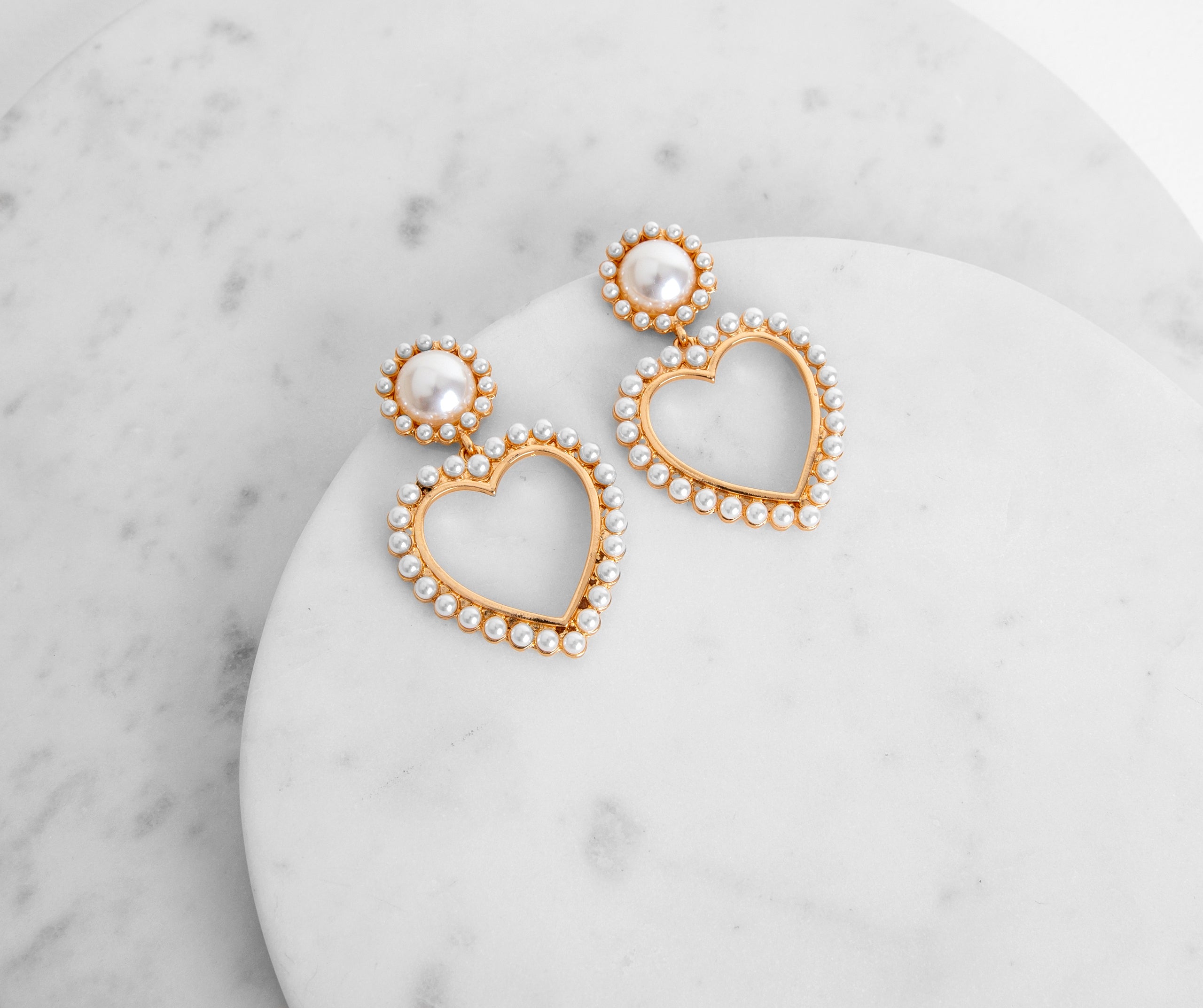 A Lot To Love Pearl Heart Earrings