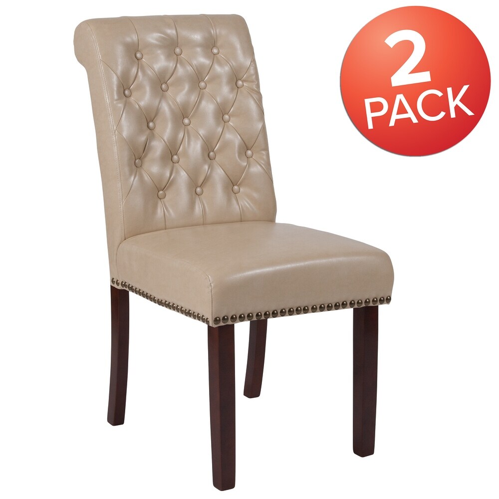 Parsons Rolled Back Accent Nail Trim Chairs (Set of 2)   18.5\