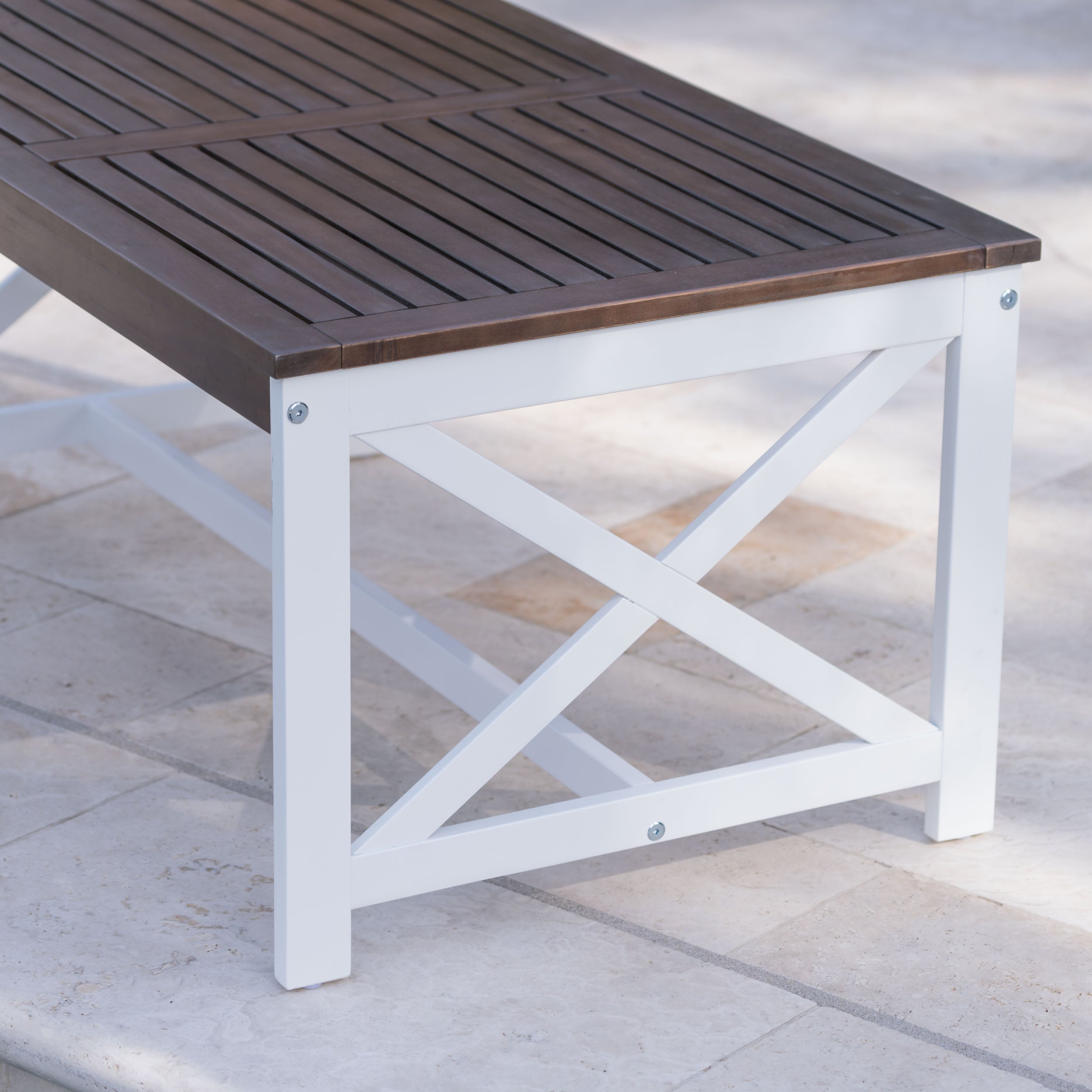 Ismus Outdoor Finished Acacia Wood Coffee Table