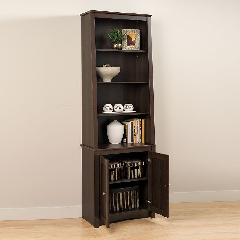 Slant-Back Bookcase with Doors