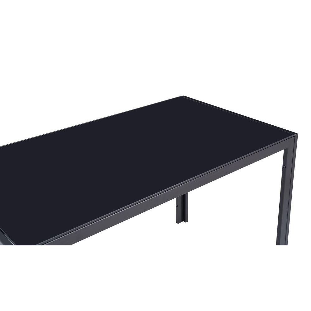 White top Rectangular Dining Table with Black Legs