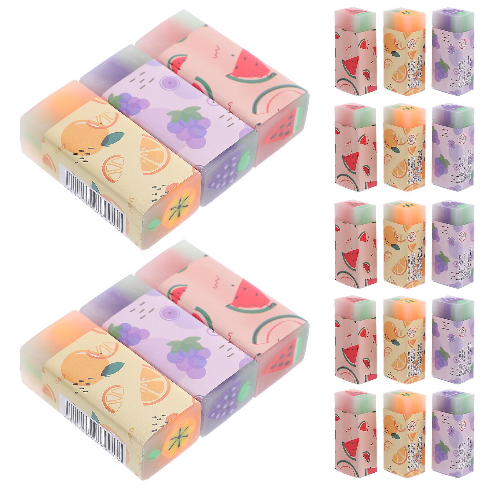 36pcs Fruits Scented Erasers Cartoon Erasers Kids Erasers Adorable Erasers Small Fruits Erasers