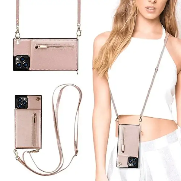 (2023 HOT SALE - 48% OFF)Crossbody Wallet iPhone Case-Credit Card Hold