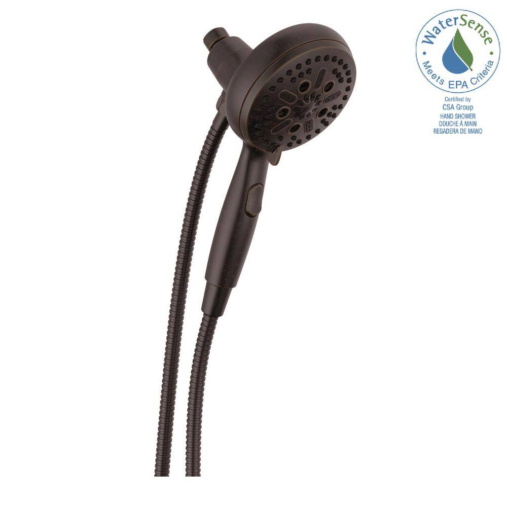 Delta SureDock Magnetic 7-Spray Patterns 1.75 GPM 4.94 in. Wall Mount Handheld Shower Head in Venetian Bronze 54810-RB-PK