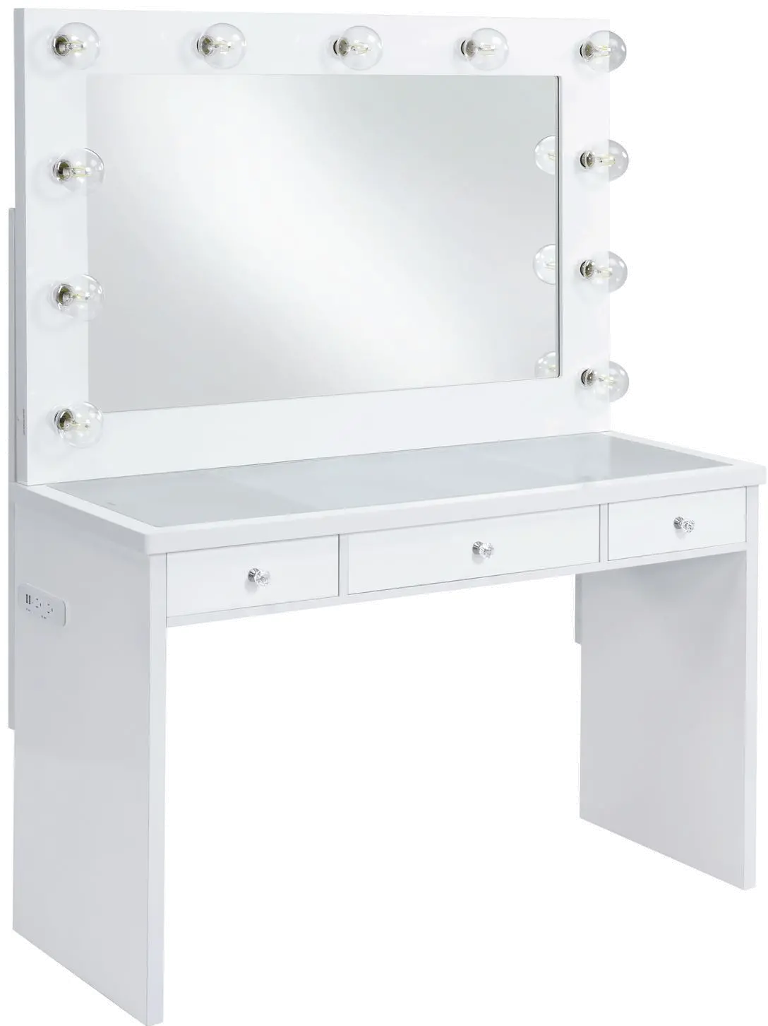 Posh White and Clear 3-Piece Vanity Set