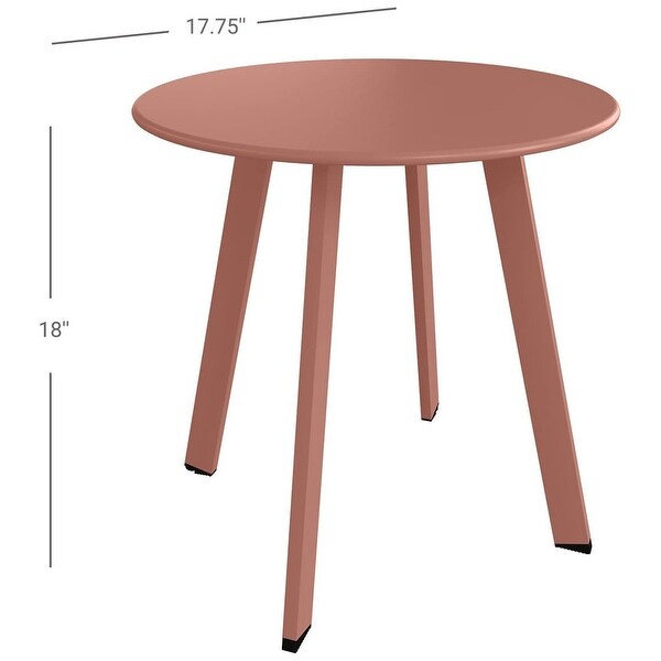 Grand patio Outdoor Side Table Round End Table with Square Feet Small Accent Table Great for Patio Balcony