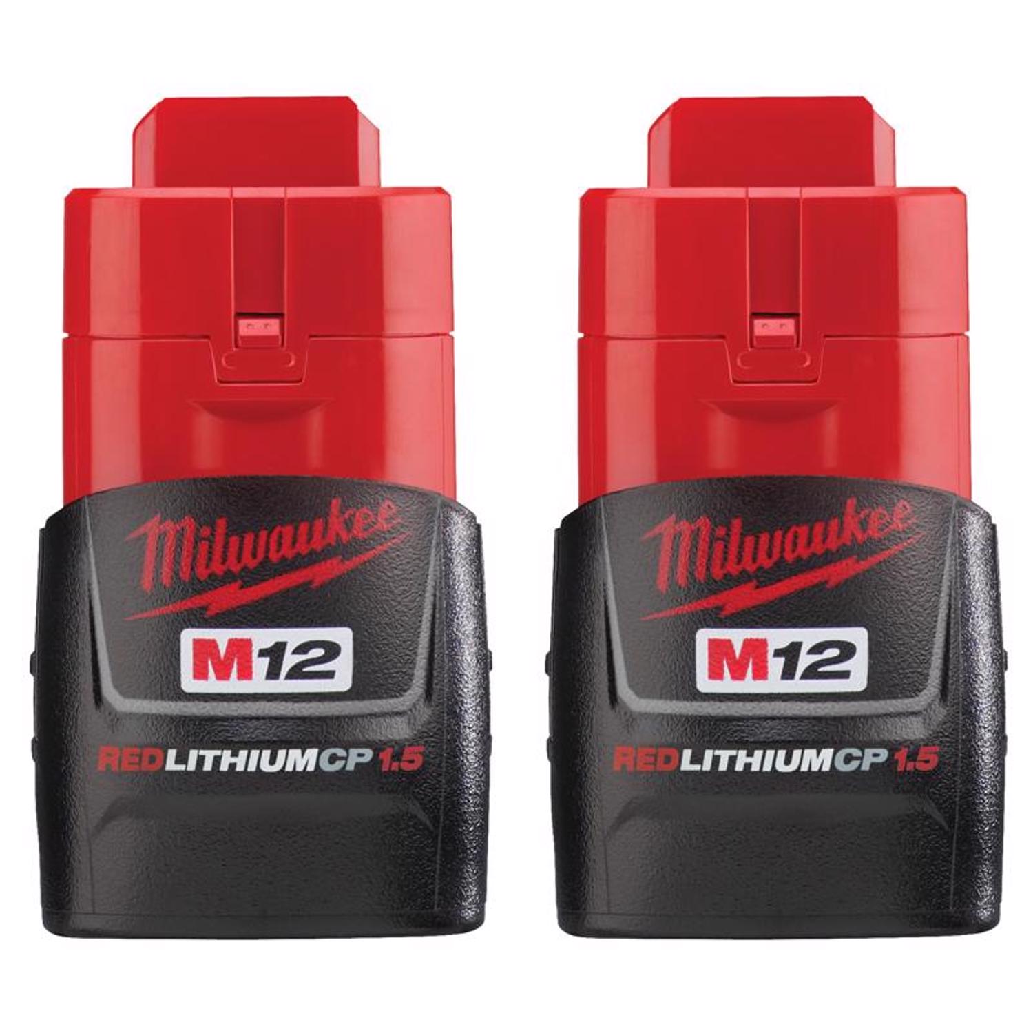 MW M12 RedLithium CP 1.5 Ah Lithium-Ion Compact Battery Combo Pack 2 pc