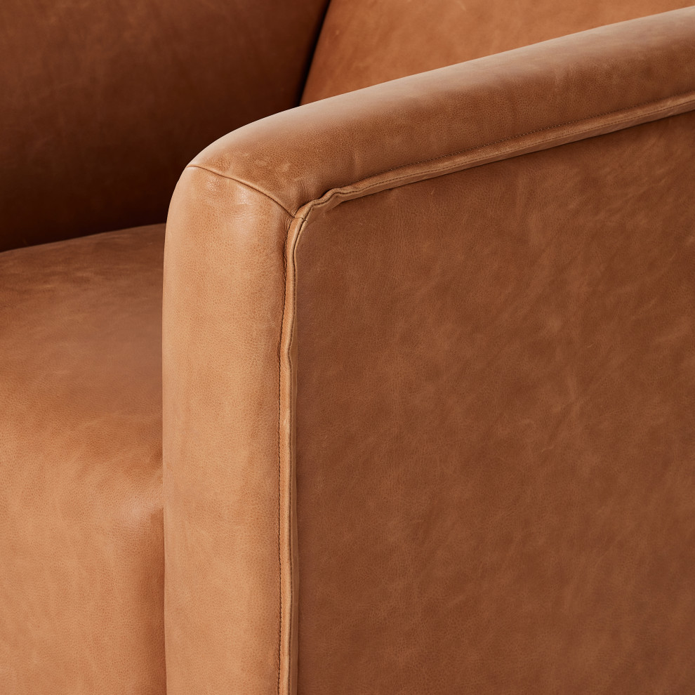 Wellborn Swivel Chair Palermo Cognac   Contemporary   Armchairs And Accent Chairs   by Zin Home  Houzz