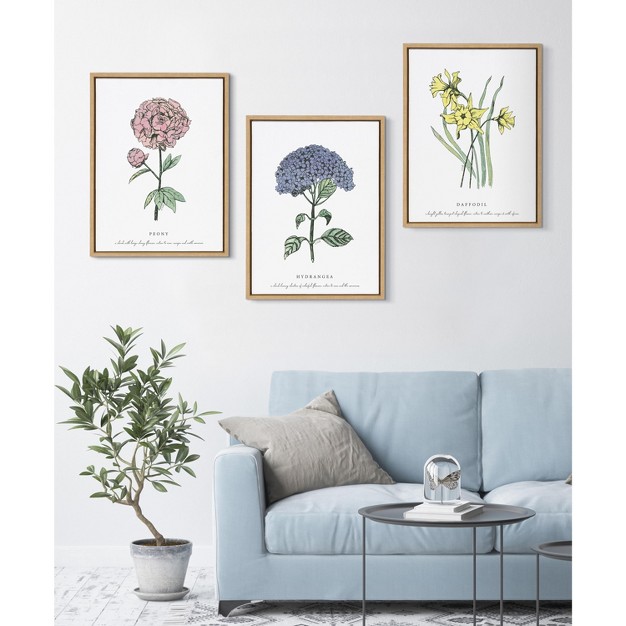 Kate And Laurel Sylvie Blooming Hydrangea Framed Canvas By Statement Goods