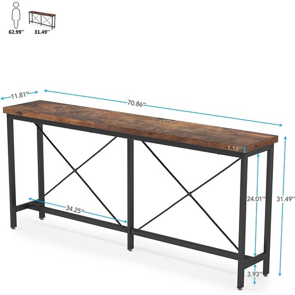 Narrow Entryway Table，Long Console Table，70.9 Inches Narrow Sofa Table，Rustic Wood Hallway Table for Entryway