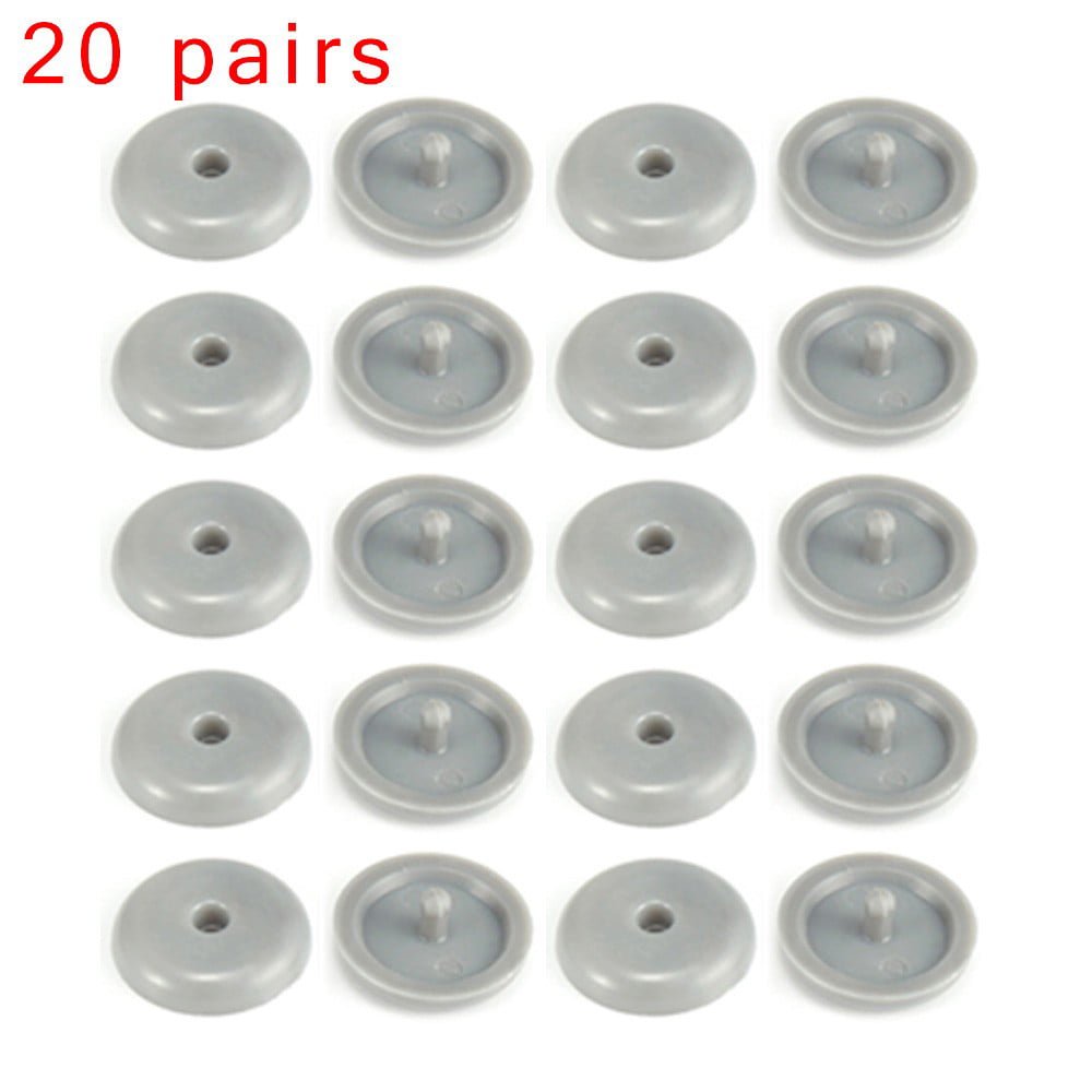 20 Pairs Seat Belt Button Buckle Stop - Universal Fit Stopper Kit Gray