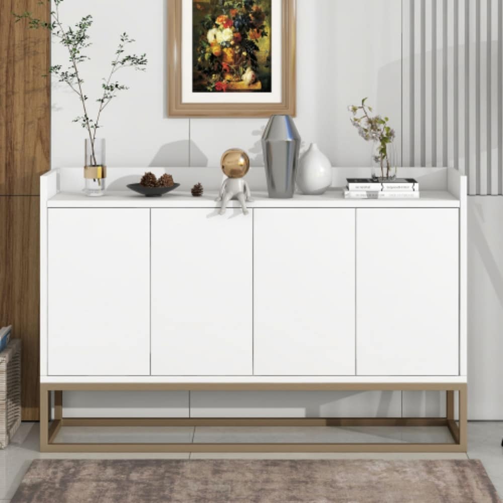 Modern Glam 4 Doors Storage Sideboard Accent Buffet Cabinet for Dining Room  Kitchen