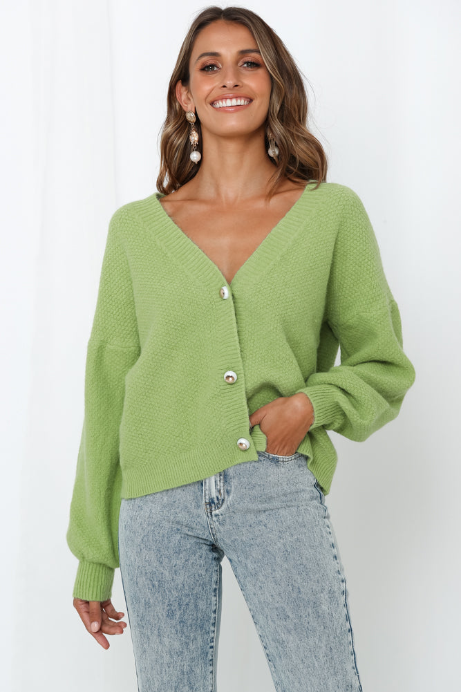 Notice Me Knit Cardigan Green