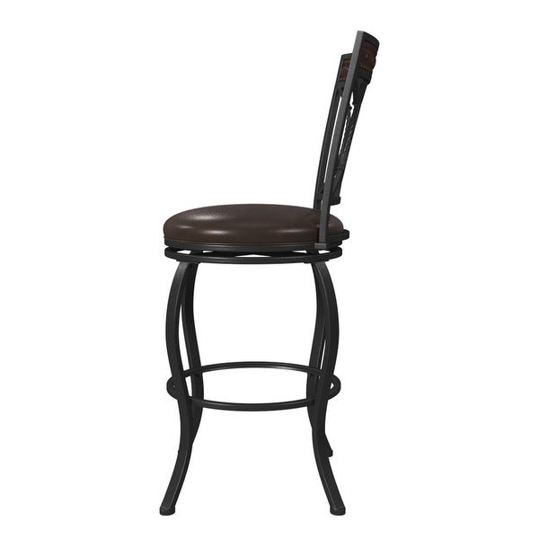 Hillsdale Furniture Kirkham Metal Counter Height Stool， Black Silver - 42.75H x 18W x 20.75D; Seat Height: 26H