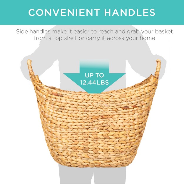 Best Choice Products Portable Large Hand Woven Wicker Braided Storage Laundry Basket Organizer W Handles