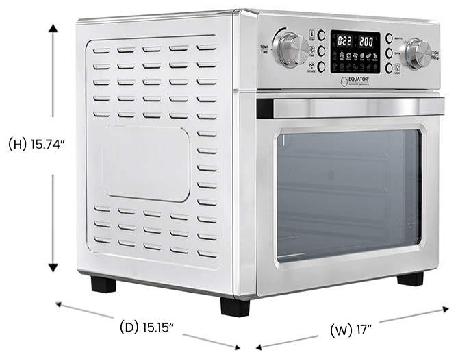 Equator 0.9cu.ft.Air Fryer+Convection Oven+Pizza Oven+Grill+Dehydrator Stainless   Modern   Ovens   by Equator  Houzz