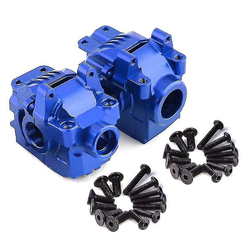 Metal Front And Rear Differential Housing For 1/10 Slash Vxl Stampede Hoss Rc Car Parts，blue