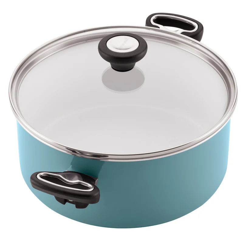 Farberware 17494 purECOok 12-Piece Aluminum Ceramic Nonstick Cookware Set in Aqua