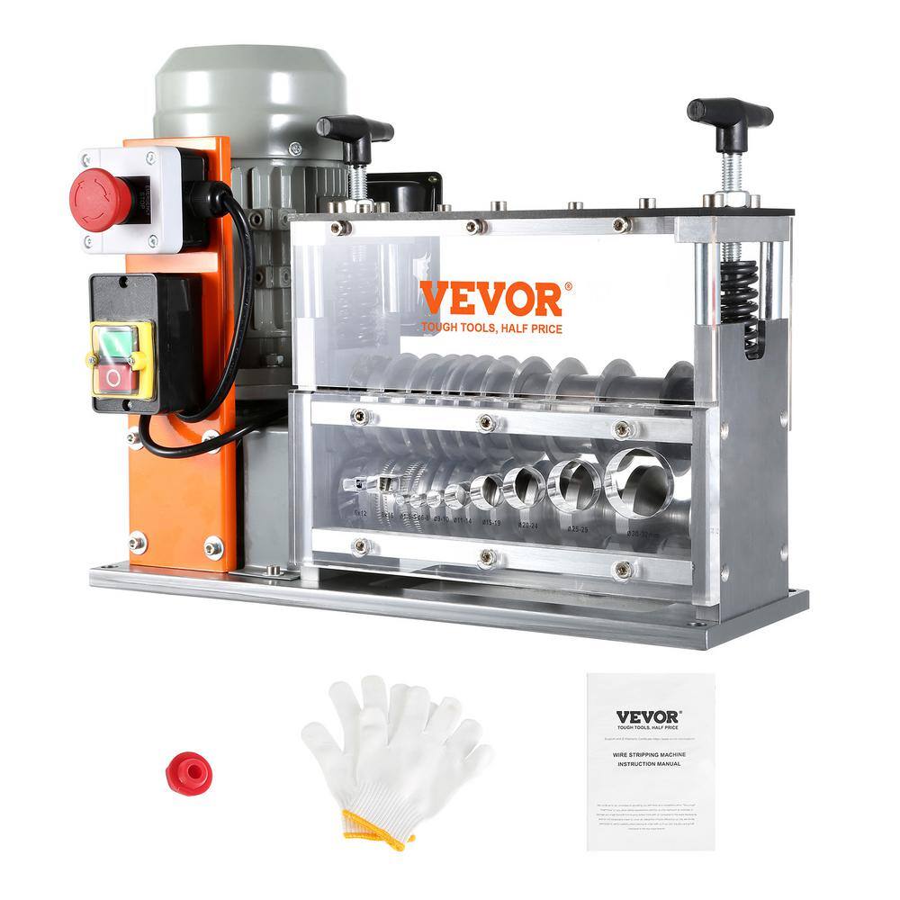 VEVOR Automatic Wire Stripping Machine 0.06in. to 1.26in. Electric Cable Stripper Peeler 750W 10 Channels for Copper Recycling B750W101538MMFDI9V1