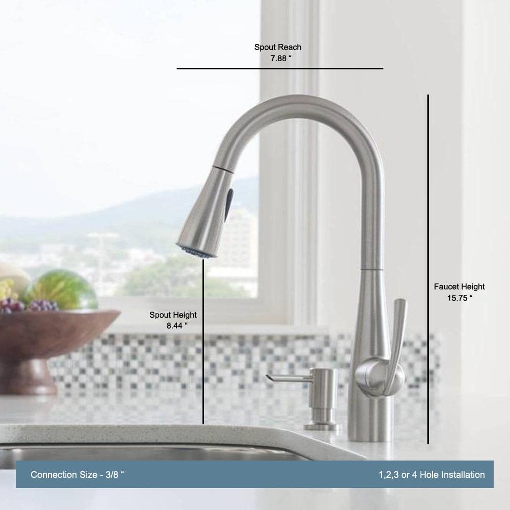 Moen Essie Single-Handle Pull-Down Sprayer Kitchen Faucet With Reflex And Power Clean In Spot Resist Stainless