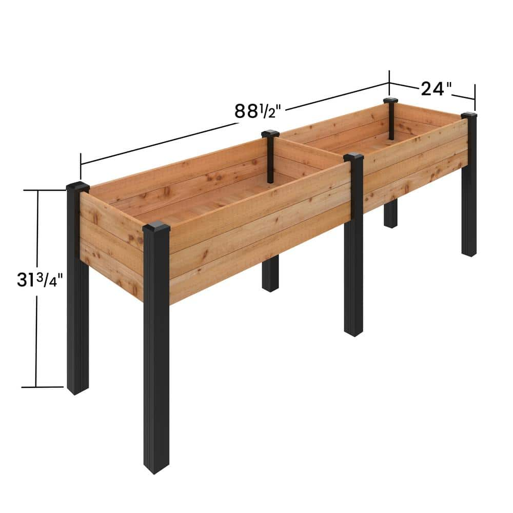 Outdoor Essentials Haven 2 ft. x 8 ft. Natural Cedar Elevated Garden Planter (Tool Free) 472543