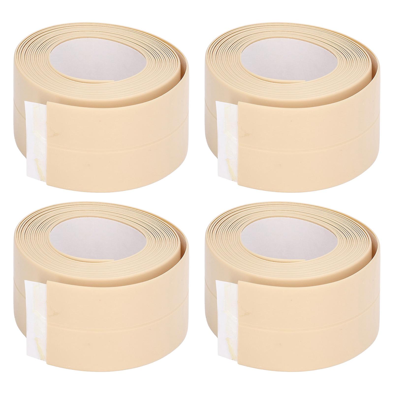 4pcs Kitchen Sealant Strip Pvc Waterproof Self Adhesive Sealing Tape For Bathroom Sink