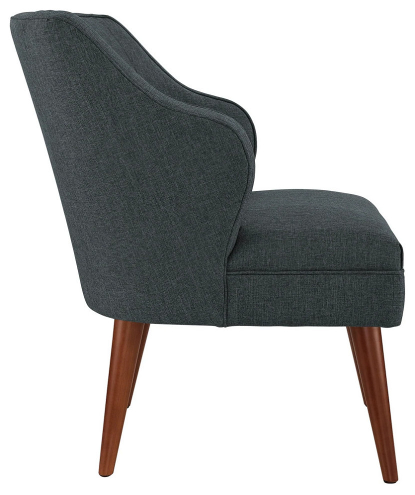 Ivy Grey Upholstered Fabric Armchair   Midcentury   Armchairs And Accent Chairs   by Virgil Stanis Design  Houzz