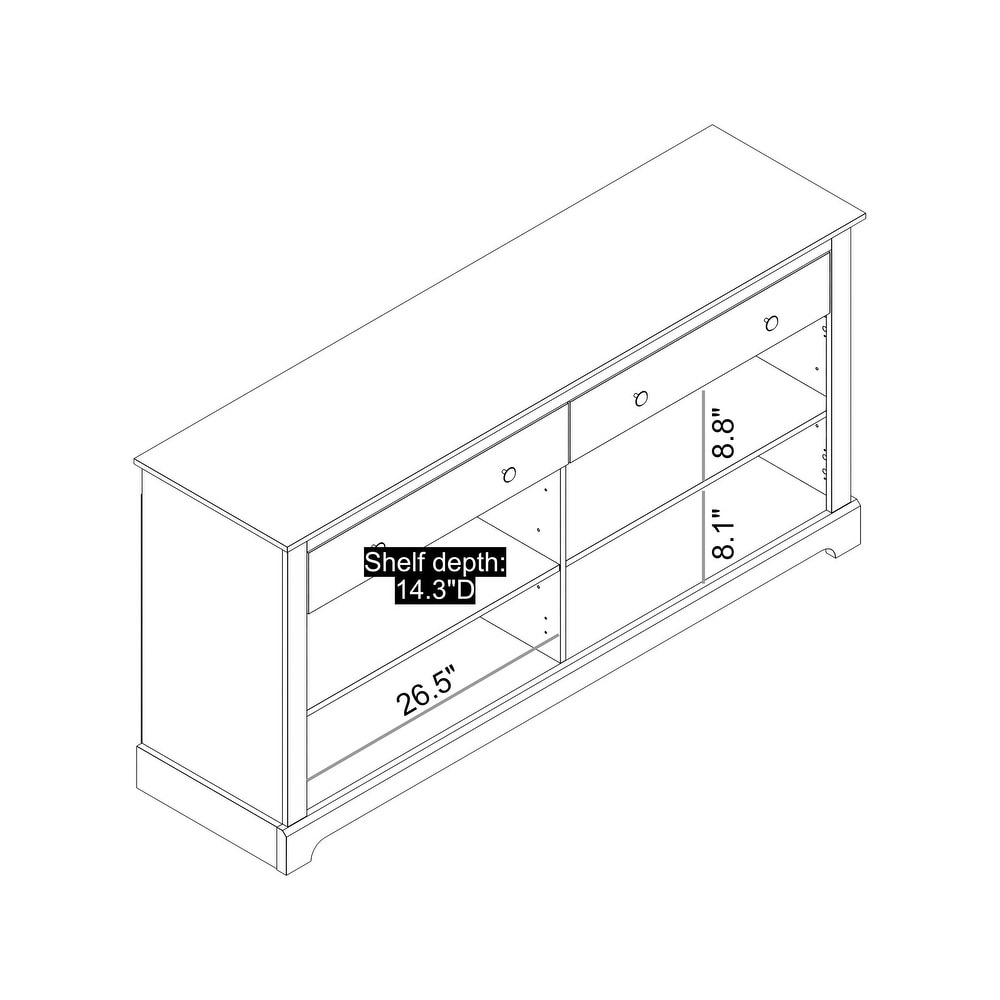 Heron Wood 59.1in. 4 Door Wide Sideboard with Adjustable Shelves and Drawers   59.1\