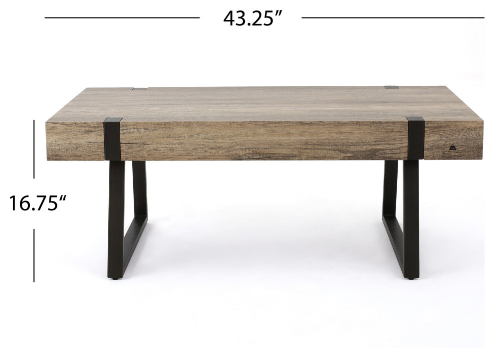 GDF Studio Genwa Canyon Coffee Table   Industrial   Coffee Tables   by GDFStudio  Houzz