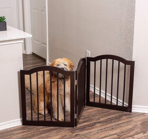 Internet's Best Traditional Arch Pet Gate， Espresso