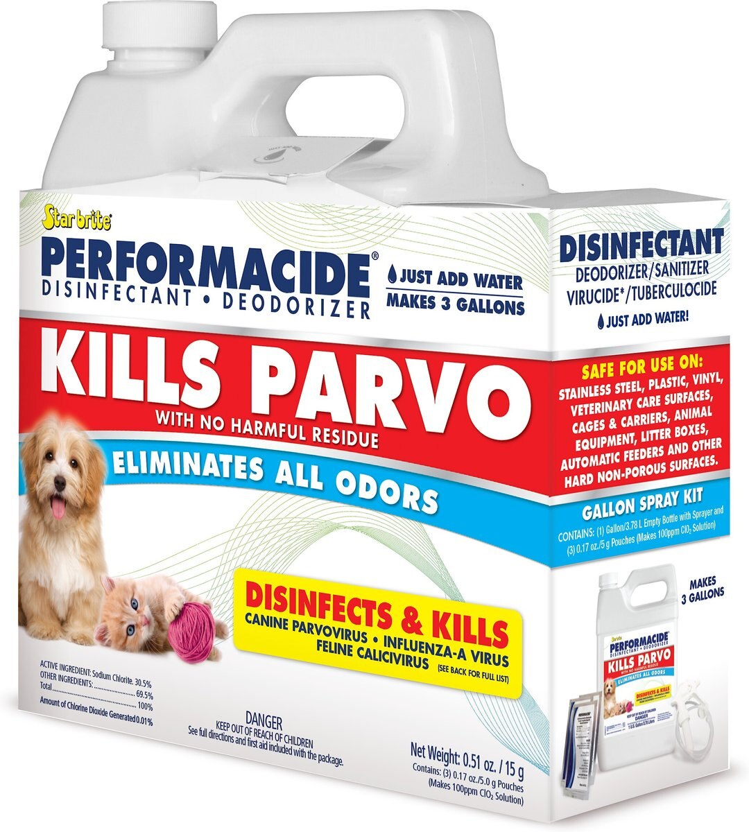 Performacide Kills Parvo Disinfectant and Deodorizer Kit