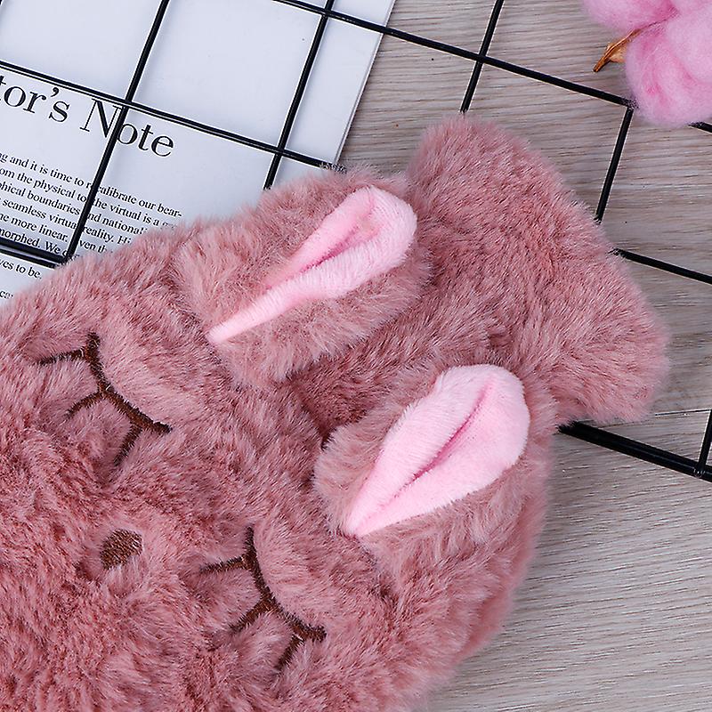 Reusable Winter Warm Heat Hand Warmer Pvc Stress Pain Relief Therapy Hot Water Bottle Bag With Knitted Soft Rabbit Cozy Cover