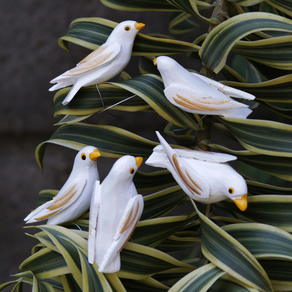 Novica Handmade Hope Doves Wood Ornaments (Set Of 5)   Christmas Ornaments   by NOVICA  Houzz
