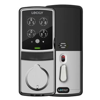 Lockly Secure Pro Satin Nickel Deadbolt WiFi Smart Lock with 3D Fingerprint Mobile App Keypad works with Hey GoogleAlexa PGD 728W SN