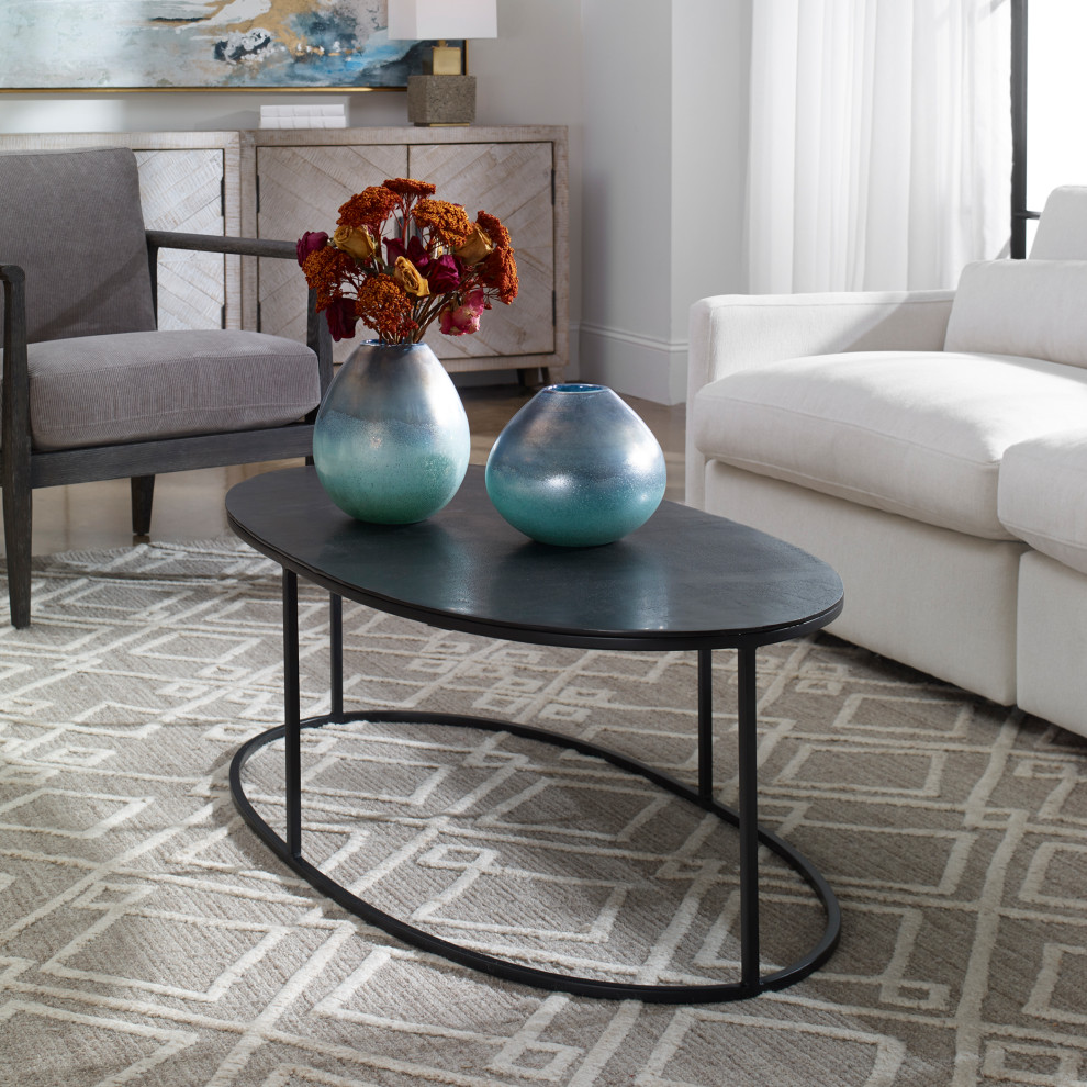 Uttermost Coreene Oval Coffee table   Industrial   Coffee Tables   by Furnishmyplace  Houzz