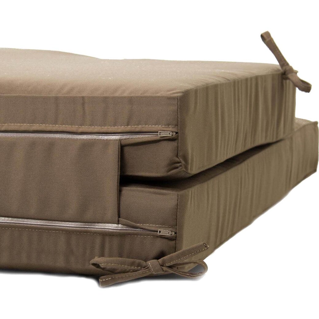 Sunbrella Canvas Cocoa Extra Long Outdoor Replacement Chaise Lounge Cushion W/ Knife Edge By Signature