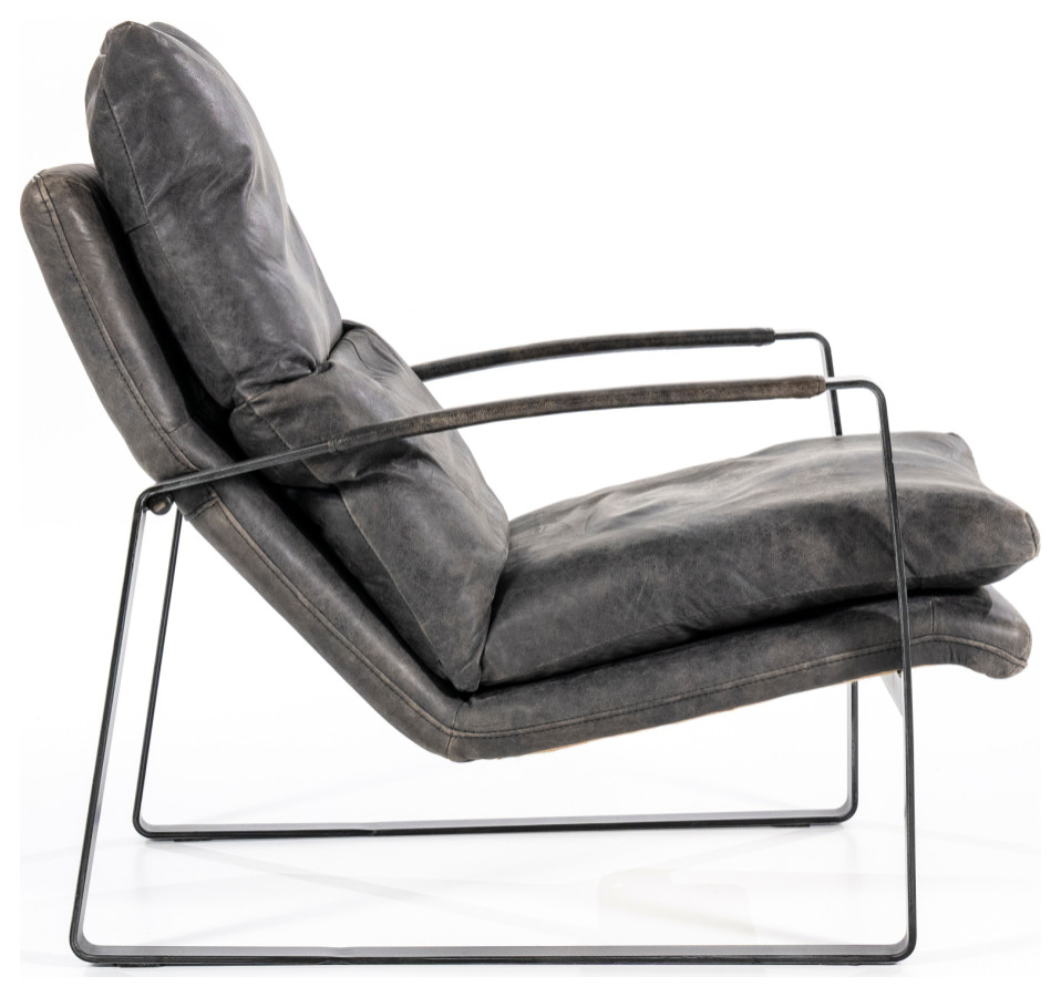 Dark Grey Lounge Chair  Eleonora Lex   Industrial   Armchairs And Accent Chairs   by Luxury Furnitures  Houzz