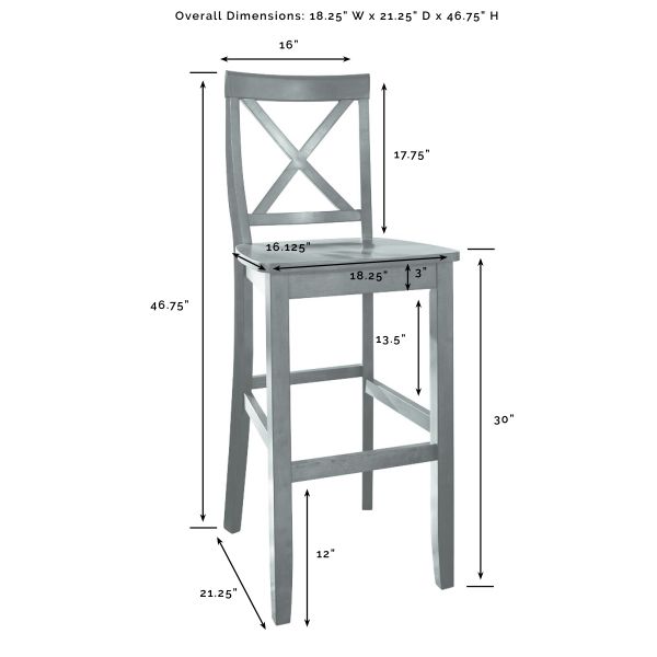 X-Back 2Pc Bar Stool Set