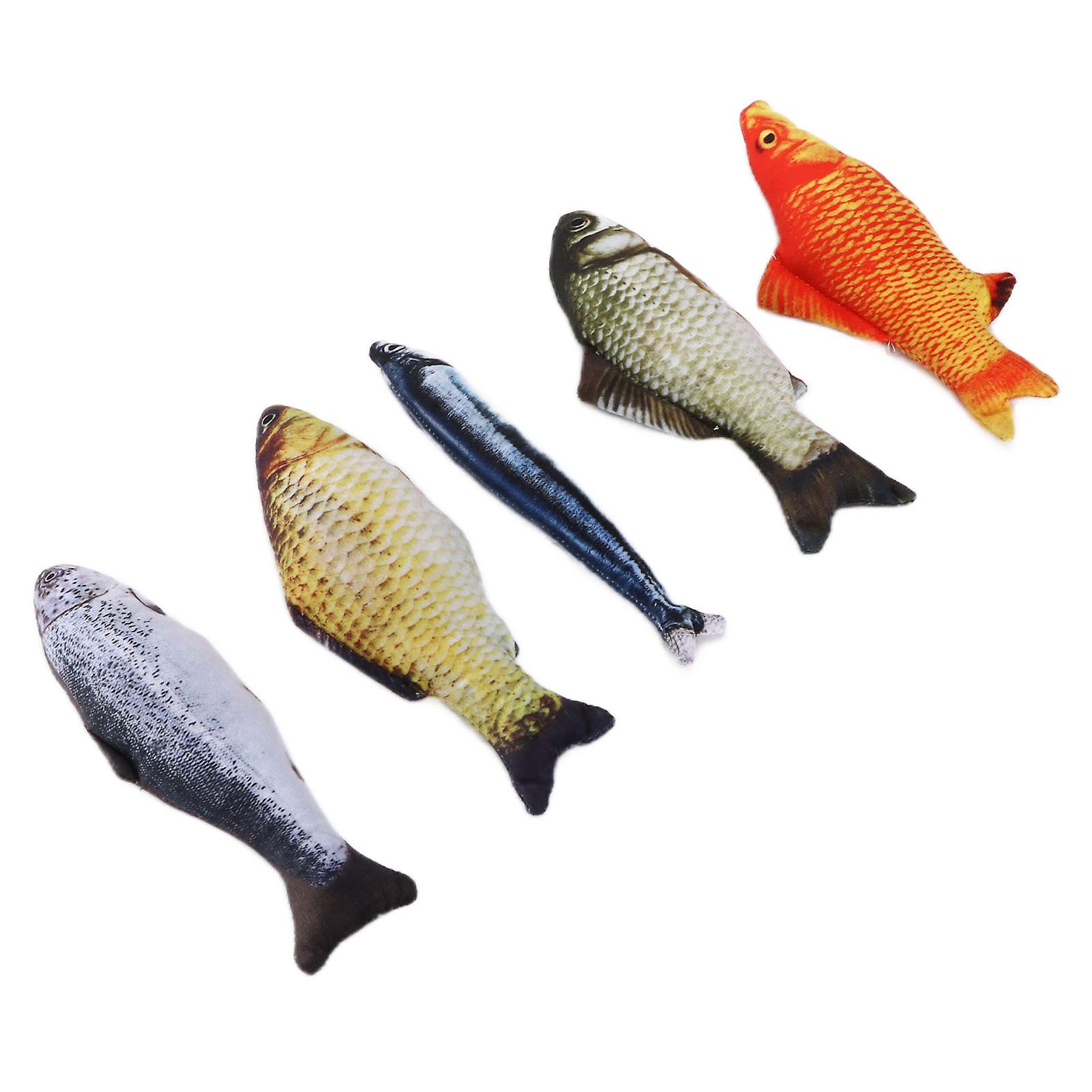 Cat Toy Fish Set Plush Simulation Fish With Catnip For Biting Chewing And Kicking